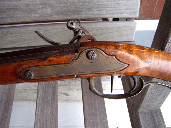 A Pennsylvania Tiger Maple Long Rifle with double set triggers made by Adam Angstadt of Berks County, PA., circa 1795-1805 — image 6